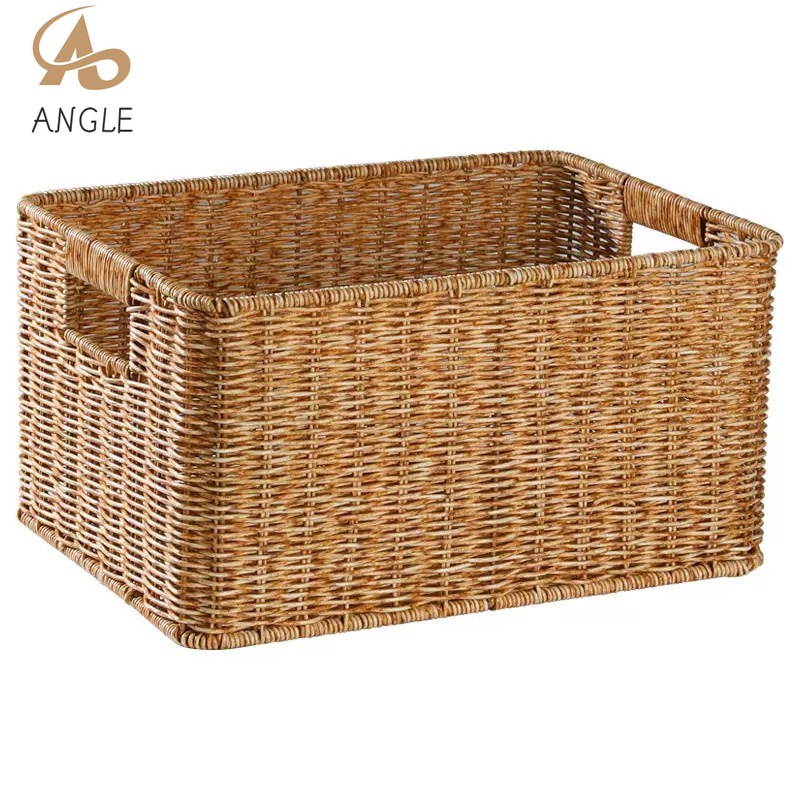 Rattan Plant Basket - Imitation Wicker Storage Basket Woven Rattan
