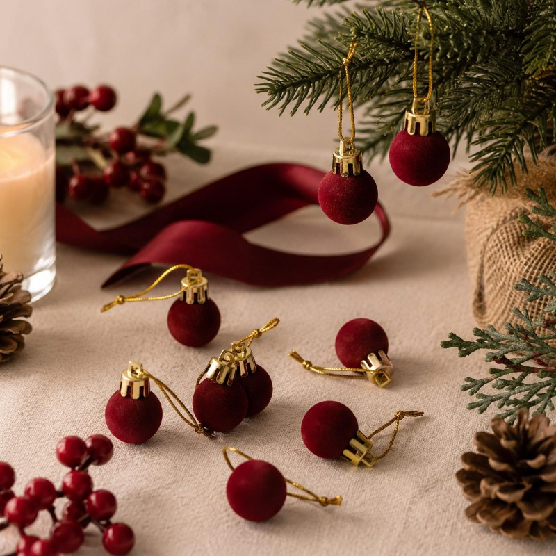 2cm Wine Red Velvet Christmas  - огляд і ціна Home Decor Indonesia