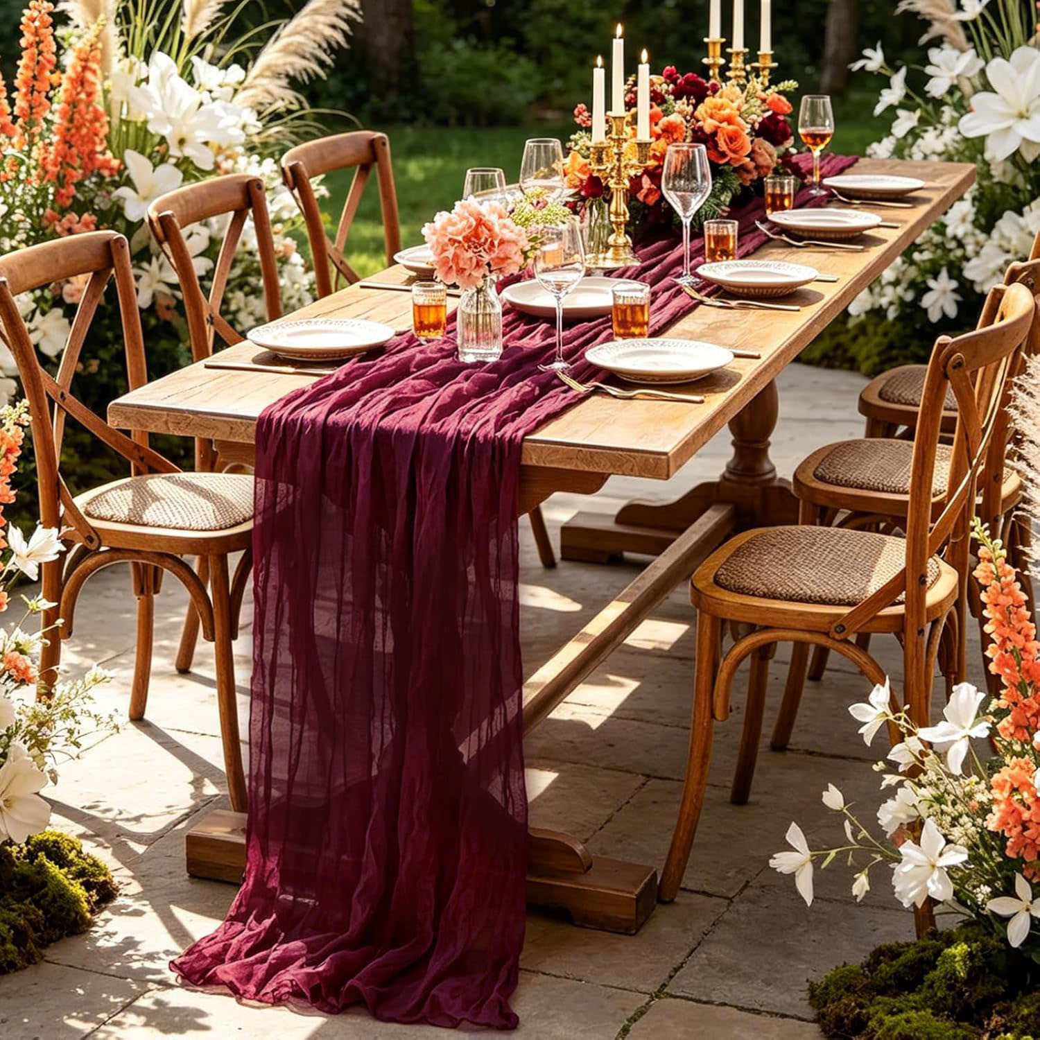 10Pcs Cheesecloth Table Runner - огляд і ціна Linen Table Runner